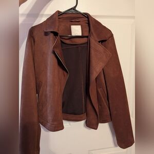 Lauren Conrad Brown Suede Women's Moto Jacket